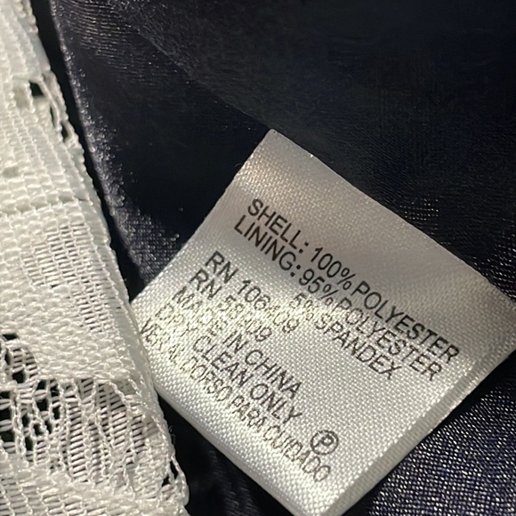 Alex Marie Lace Blue & White Striped Sleeveless Dress - Picture 6 of 10